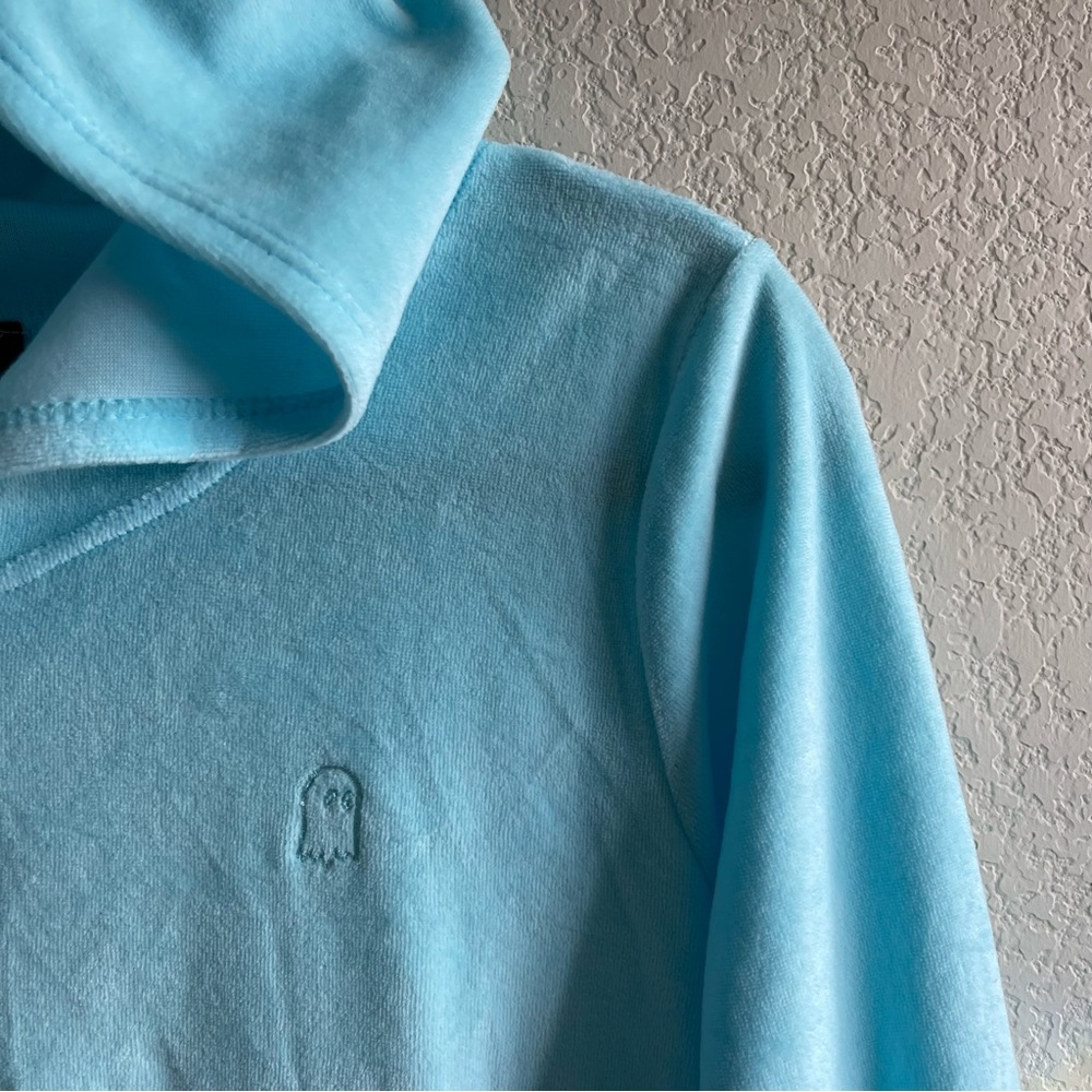 ✨RARE Lonely Ghost | Light Blue Y2K Rhinestone Velour Suit Jacket - Picture 4 of 16